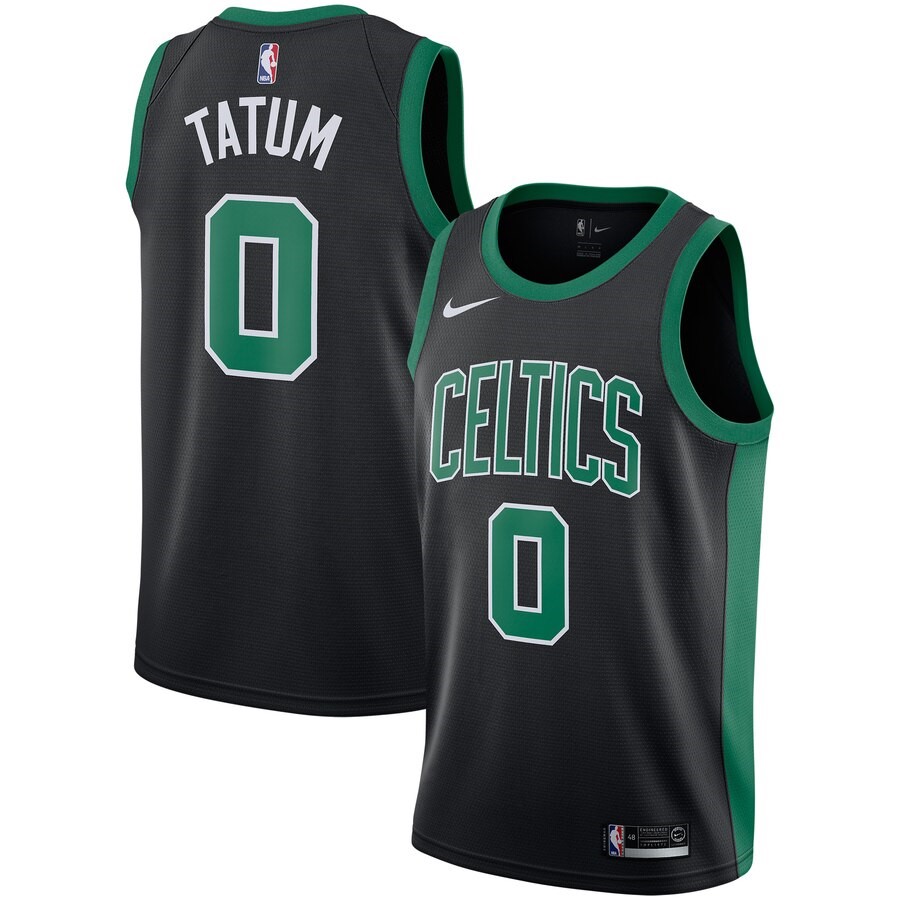 Boston Celtics Jayson Tatum Nike Black Replica Swingman Jersey